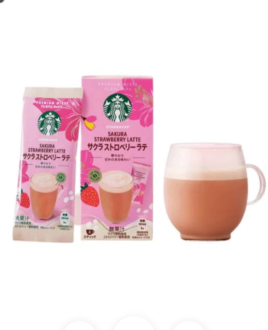 Starbucks Sakura Strawberry Latte – Édition Limitée du Japon (4 sticks)